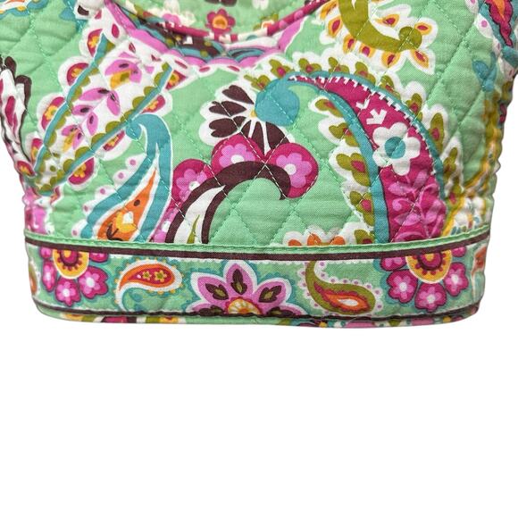 Vera Bradley Quilted Paisley Small Tote Size 13x12, Green Multi - Picture 6 of 9